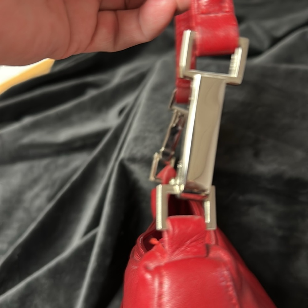 Red Leather Shoulder Bag by Wilson’s leather. Deep color of red. - Picture 4 of 6